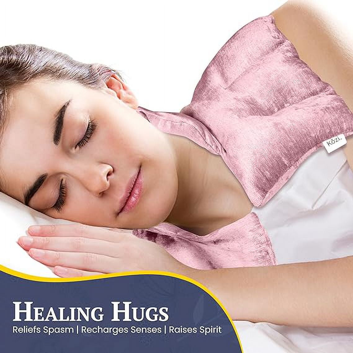 Kozi |  Herbal Aromatherapy Neck & Shoulder Plush Wrap | Embrace Soothing Warmth and Cooling Therapy for Ultimate Muscle Pain and Tension Relief | Blush