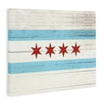 thumbnail image 2 of Stupell  Chicago Flag Distressed Wood Look Stretched Canvas Wall Art 16 x 20, 2 of 5