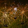 thumbnail image 2 of Lámpara solar LED de fuegos artificiales con forma de diente de león, lámpara de alambre de cobre, lámpara de pie para exteriores, jardín, patio, lámpara de césped de gypsophila, 2 of 4