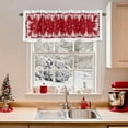 thumbnail image 2 of Winter Snowflakes Valances for Windows, 42 x 18in, Christmas Tree Elk Red Background Rod Pocket Kitchen Valance Curtain Light Filtering Window Treatments for Living Room Bedroom, 1 Panel, 2 of 7