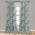 thumbnail image 5 of Ambesonne Modern Curtains, Morrocan Style Dots Art, Pair of 28"x63", Blue and White, 5 of 5