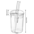thumbnail image 2 of Glass Cup with Lid and Straw, 16.9oz Iced Coffee Cups with Lids, Glass Tumbler with Dome Lid, Glass Tumbler with Straw, Drinking Glasses for Smoothies Juice, 2 of 6