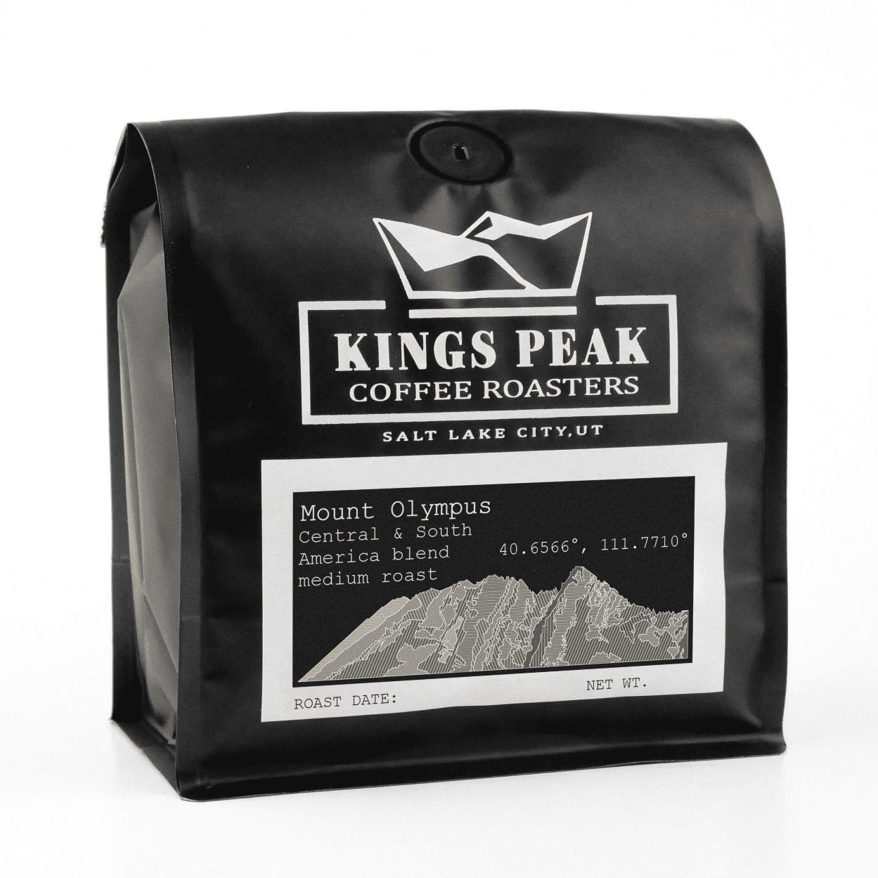 Kings Peak Coffee Roasters - Mt Olympus Blend, Whole Bean, Medium Roast, 8.8oz