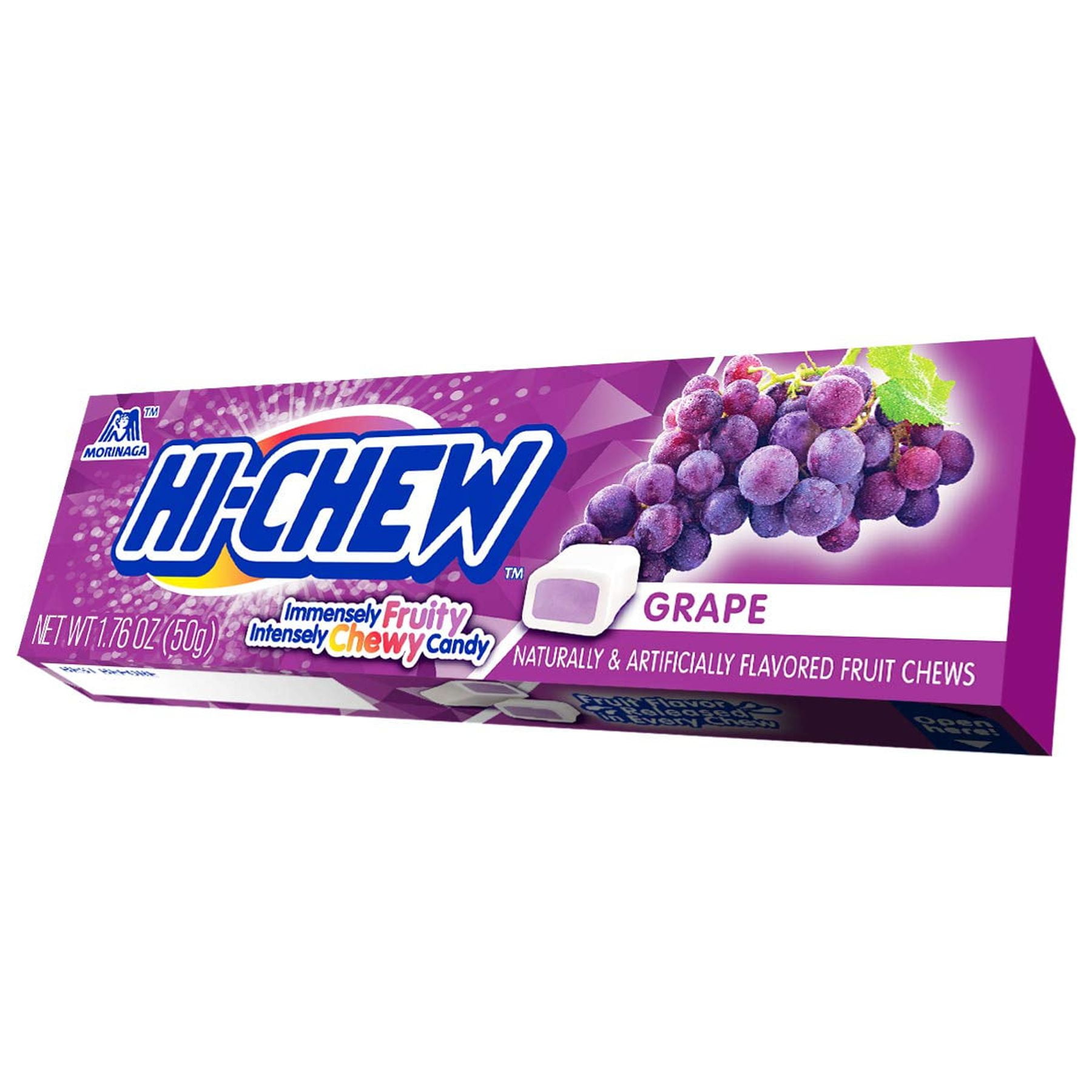 HI-CHEW Grape Sticks - Box of 15, 1.76oz ea | Unique Fun Soft & Chewy Taffy Candy | Immensely Juicy Fruit Flavors