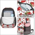 thumbnail image 4 of Strawberry and Heart White Pattern 17" School Backpacks for Teens,Waterproof Oxford Fabric,S-Shape Padded Straps for School,Travel,Hiking,Camping, 4 of 6