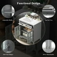 thumbnail image 6 of 30 Inch Bathroom Vanity with Ceramic Sink, Modern Freestanding Vanity with Adjustable Shelf, Tip-Out Tray, Solid Wood Legs for Small Bathroom Storage, Gray, 6 of 10
