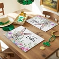 thumbnail image 3 of Bunny Happy Easter Placemats Set of 4, Spring Floral Eggs Table Mats Washable Heat-Insulation Non-Slip Place Mats for Kitchen Dinner Table Indoor Outdoor Decor,13x19 Inch White, 3 of 9