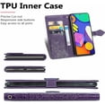 thumbnail image 4 of for Xiaomi Mi 11 Pro 6.81 inch Wallet Case,Mandala Embossing PU Leather Girls Phone Case with Credit Card Holder & Hand Strap Flip Folio Closure Protective Cover for Mi 11 Pro MTL Purple, 4 of 8