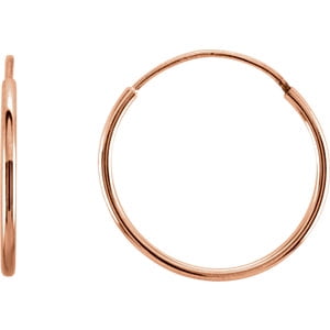 Jewels By Lux 14K Rose Gold 10 mm Pair Polished Endless Hoop Earrings