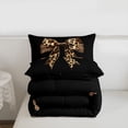 thumbnail image 4 of Erosebridal Leopard Print Bow Twin Comforter Sets For Girls Kids,Brown Cheetah Pattern Bedding Set For Women,Black Reversible,2-Piece, 4 of 7