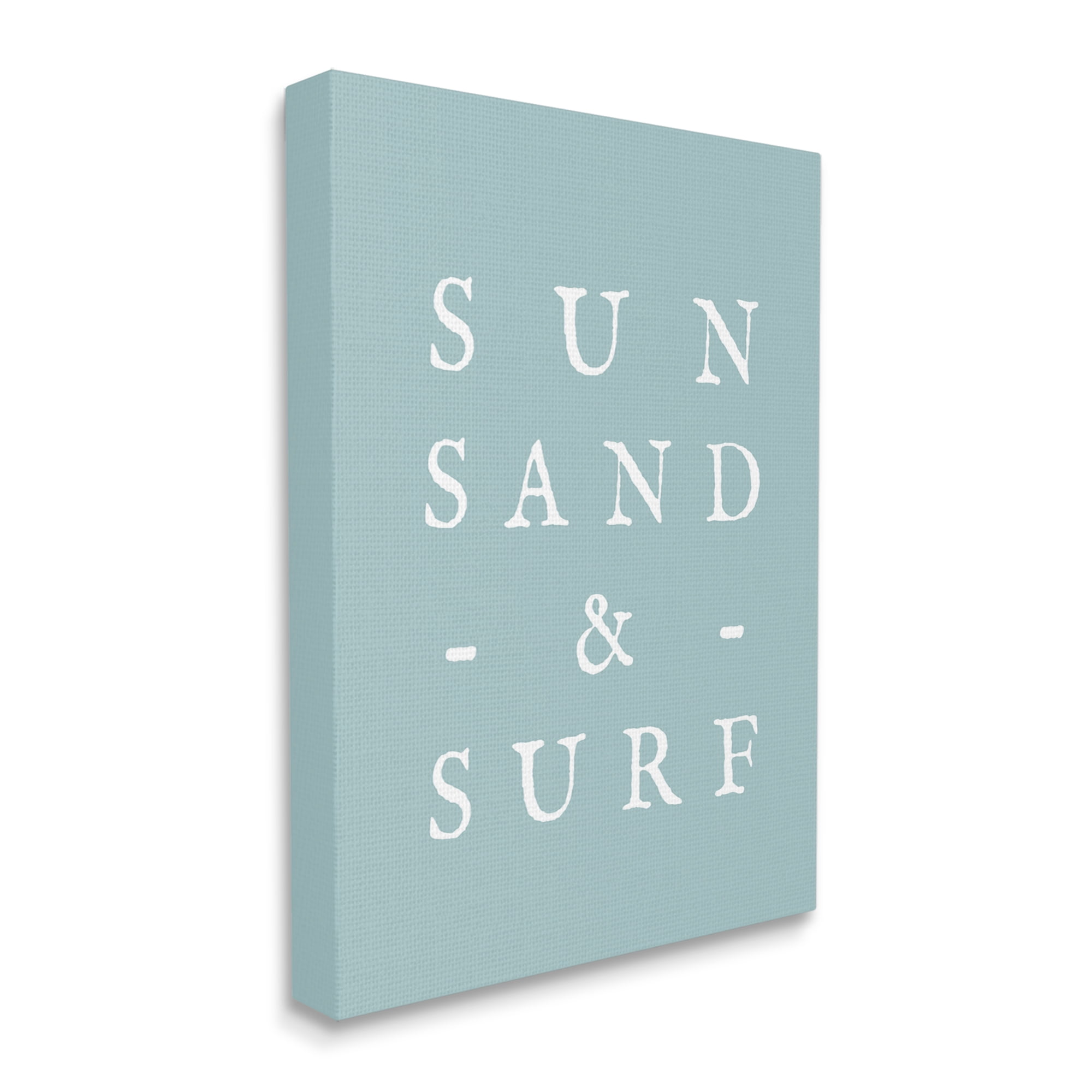 Stupell Industries Sun Sand & Surf Phrase Inspirational Painting Gallery Wrapped Canvas Art Print Wall Art, 16 x 20