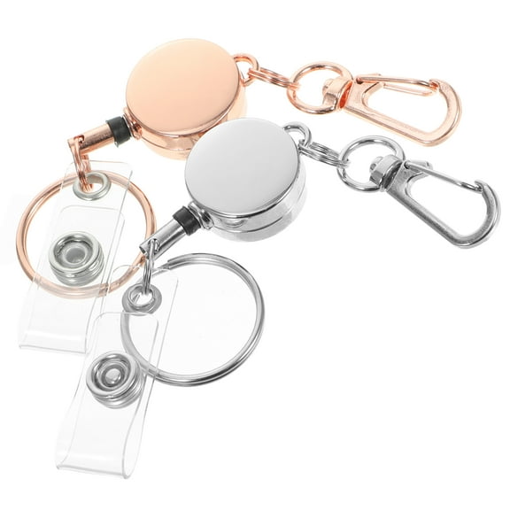 UPKOCH 2 Pcs Telescopic Key Chain Metal Keychain Id Card Holder Nurse