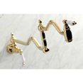 thumbnail image 4 of Kingston Brass KS2102PL Heritage Two-Handle 1-Hole Wall Mount Pot Filler Faucet in Polished Brass, 4 of 8
