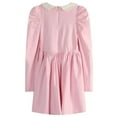 thumbnail image 2 of Richie House Little Girls Pink White Pearls Lapel Collar Dress 3, 2 of 2