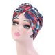 thumbnail image 2 of Bohemian Styles Turbantes para mujer Diseño elástico Headwrap Pre-Tied Cap Skullcap plisado Sombreros de moda Swirly Headcover fan rojo azul oscuro Inevent AP008212-20, 2 of 4