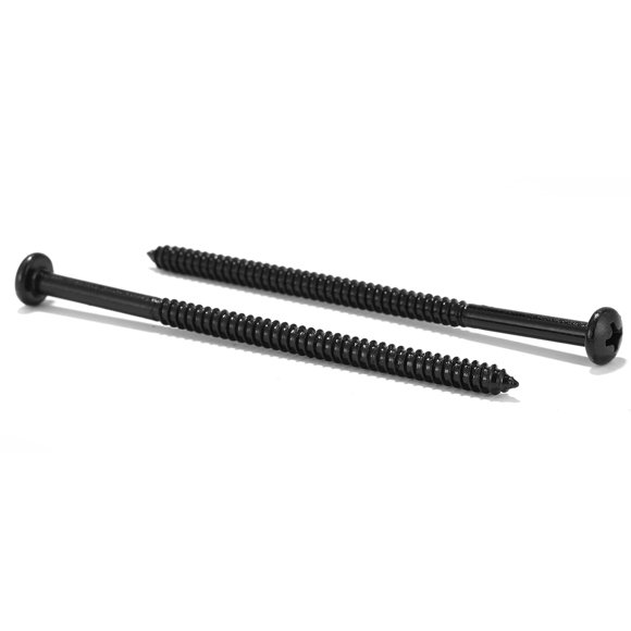 10 x 3-12 Wood Screw 100Pcs 18-8 (304) Stainless Steel Pan Head Fast Self Tapping Drywall Screws Black Oxide by Sg TZH