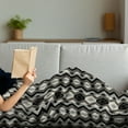 thumbnail image 3 of Geometric Soft Flannel Fleece Throw Blanket, Aztec Tribal Folk Zigzags Chevron Traditional Bohemian, Cozy Plush for Indoor and Outdoor Use, 50" x 70", Charcoal Grey Black, by Ambesonne, 3 of 5
