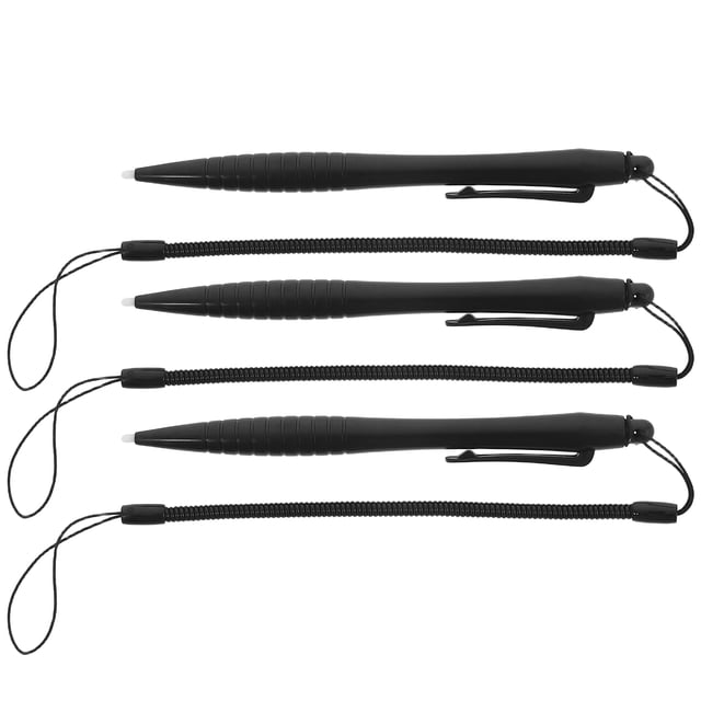 Lápiz óptico capacitivo de 3 piezas para dispositivo de pantalla táctil con cordón Lápiz digital para teléfonos móviles, tabletas y más negro