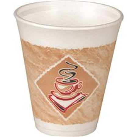 THERMO-GLAZE CAFE G STYROFOA COFFEE CUPS, BROWN AND GREEN, 8 OZ., 1,000 PER CASE