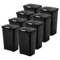 thumbnail image 1 of Sterilite 13 Gallon TouchTop Wastebasket with Titanium Latch, Black (8 Pack), 1 of 11