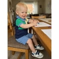 thumbnail image 6 of Loicainy Toddler Baby Boy Summer Clothes Set 3 6 12 18 24 Months 2T 3T Contrast Color Short Sleeve Lapel Button T Shirt Elastic Waist Solid Shorts 2 Piece Outfits, 6 of 9