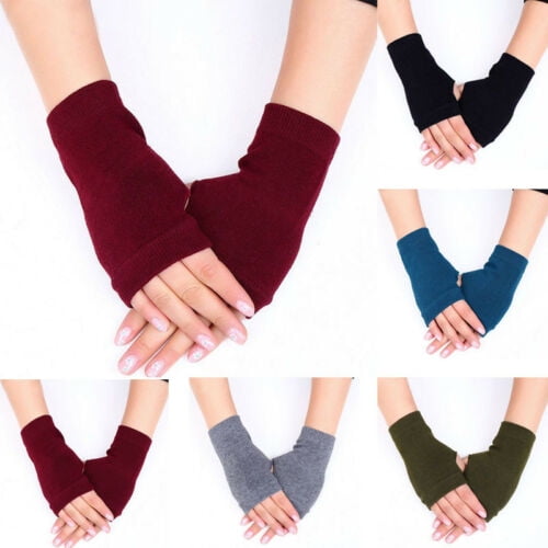 Spring Warmer Winter Long Unisex Women Men Knitted Arm Gloves Fingerless NEWEST 