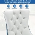 thumbnail image 4 of LegaHome Dining Room Chairs Set of 6, Modern Upholstered Velvet and PU Leather Dining Chair with Nailhead Trim&Solid Wood Legs, Tufted Button Padded Kitchen Dining Chairs Set, White&Light Blue, 4 of 10