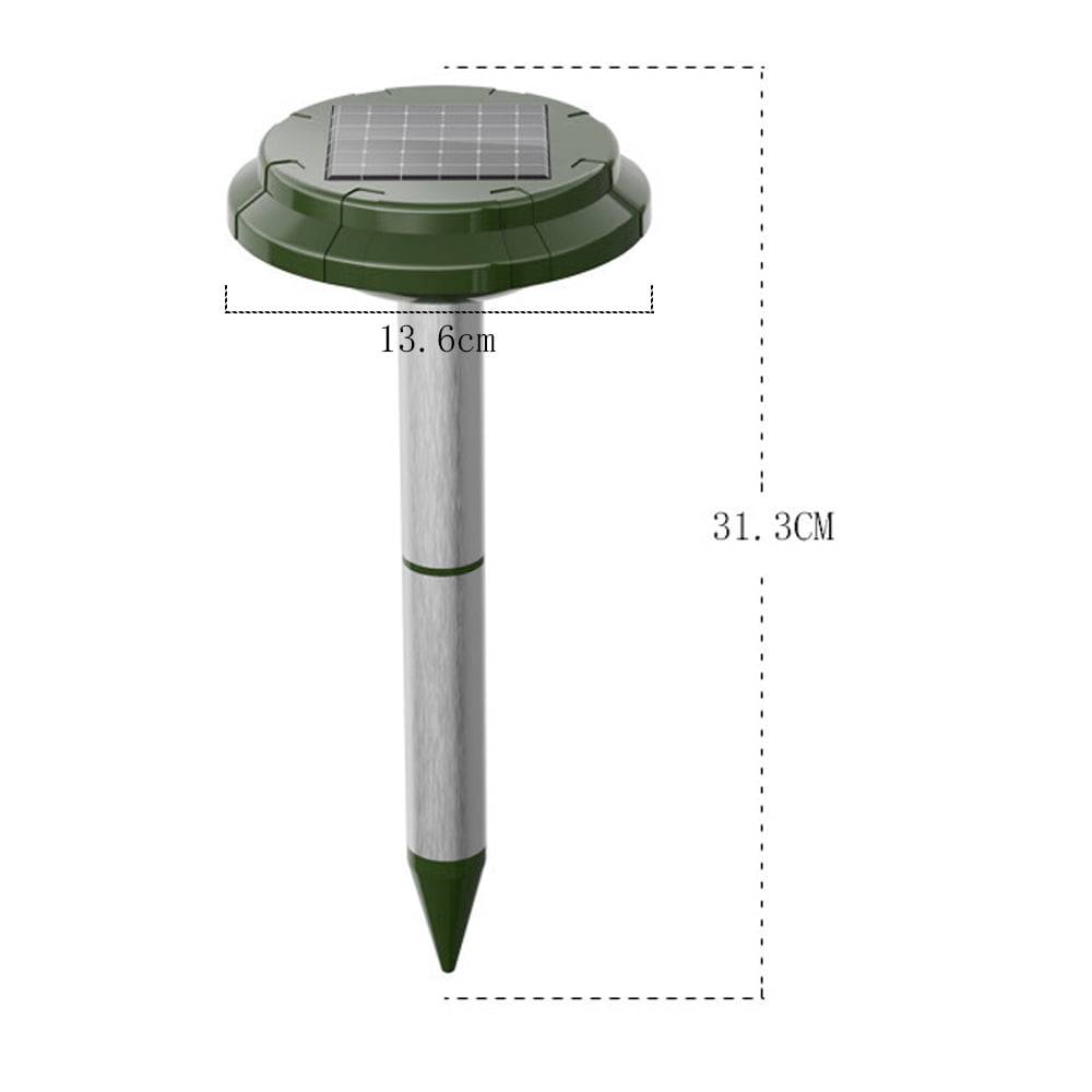 Riousery Waterproof 360° Mole Repellent Ultrasonic Solar Powered & Rechargeable Snake Repeller for Lawns, Yard, Garden Pest Control, 6.3 inches / 16 cm [cite: 7]