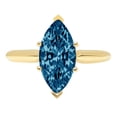 thumbnail image 7 of Solitaire Engagement Ring for Women - 2.5ct Natural London Blue Topaz in 14K Yellow Gold Promise Ring, 7 of 7