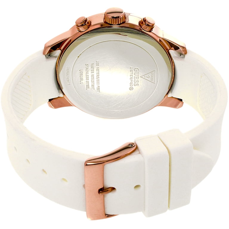 U0616L1 Guess White Silicone Band Rose Gold Watch cdcf644d-2623-4d7e-a3f1-  main image 4