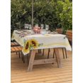 thumbnail image 3 of Outdoor Tablecloth with Umbrella Hole for Patio/Picnic/Party/Camping, Sunflower Pig Waterproof Table Cloth Rectangle Table Cover Washable, Summer Eucalyptus Retro Linen Texture (60"x 84"), 3 of 8