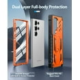 thumbnail image 3 of for Samsung Galaxy S25-Ultra Case: Military Grade Drop Proof Protection Mobile Cover with Kickstand | Matte Textured Rugged Shockproof TPU | Protective Sturdy Phone Case - Orange, 3 of 14