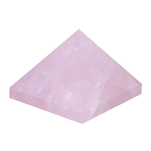 Crystal Pyramid,1PC Pink Crystal Rose Pyramid Figurines Rose Quartz Pyramid Luxury Finish