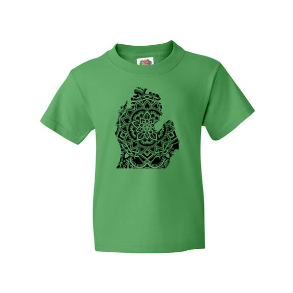 Inktastic Michigan Silhouette Mandala Youth T-Shirt
