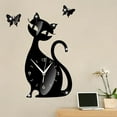 thumbnail image 2 of RYRDWP Cute Cat Wall Clock Mirror Black Modern Design Home Decor Watch, 2 of 4
