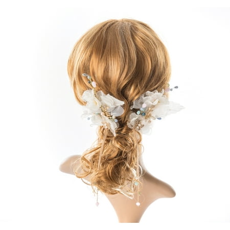 Wedding Hair Pieces Bridal Hair Pin Set Crystal Pearl Hair Piece Wedding Accessory For Bride And Bridesmaid - Wedding Gift ()