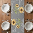 thumbnail image 6 of You Are My Sunshine Table Runner - 108 Inch Long, Kitchen Dining Table Runner Dresser Scarves, Yellow Sunflowers Cute Bees Heart Grey Farmhouse Decor for Coffee Tables Wedding Party Banquet, 6 of 8