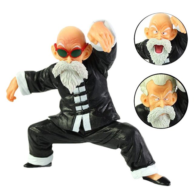 Figuras de acción de Dragon Ball, figuras de Muten Roshi, cadenas fuertes, de PVC, con cabeza reemplazable, para regalo Gong Bohan LED