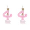 thumbnail image 1 of 2pcs Party Cake Candles Birthday Digital Candles Small Crown Decorated Candles For Decoration Number 4 Crown Design (pink), 1 of 2