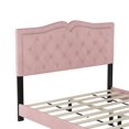 thumbnail image 6 of Duxelifin Upholstered Platform Bed,Queen Size Velvet Fabric Wooden Bed Frame with Rivet Design & Tufted Headboard, Easy Assembly (Pink), 6 of 6