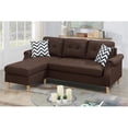 thumbnail image 2 of Poundex Furniture Fabric Reversible Sectional Sofa Set in Espresso Color, 2 of 11