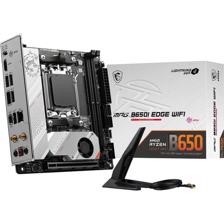 MSI MPG B650I EDGE WIFI AM5 AMD B650 SATA 6Gb/s DDR5 Ryzen 7000 Mini ITX Motherboard