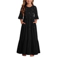 thumbnail image 2 of Mifsaly Little Girl Dresses Ruffle Half Sleeve A-Line Tiered Long Dress Comfortable Flowy Casual Summer Beach Sundress with Pockets, 2 of 7