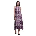 thumbnail image 1 of Bimba Robe Teinture sur Nœuds Décontractée Longue Dos Nu à Col Licou pour Femmes, Robe de Plage Imprimée - Grand, 1 of 6