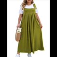 thumbnail image 3 of Vestido de Verano para Mujer, Talla Grande, Informal, Sin Mangas, con Tirantes Finos, para Playa Verde 4XL, 3 of 7