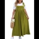 thumbnail image 3 of Vestido de Verano para Mujer, Talla Grande, Informal, Sin Mangas, con Tirantes Finos, para Playa Verde XXL, 3 of 7