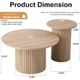 thumbnail image 2 of Round Nesting Coffee Tables Set of 2 -φ27.6 Large Short + φ15.8 Small Tall Boho Circle Side Tables with Fluted Drum Design, 2 of 7