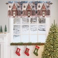 thumbnail image 4 of Christmas Candy Valances for Windows, 42 x 18in, Pink Ginger Bread House Xmas Tree Snowflake Rod Pocket Kitchen Valance Curtain Light Filtering Window Treatments for Living Room Bedroom, 1 Panel, 4 of 7
