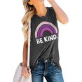 thumbnail image 1 of YourTops Women Be Kind T-Shirt Tank Blouse Rainbow Shirt, 1 of 2