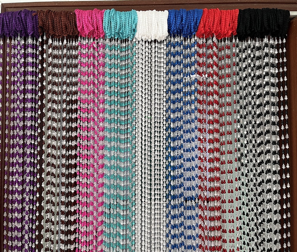 ZiDeTang 18 Rows Acrylic Calabash Door Beaded Curtain Home Décor String Doorway Room Divider Tassel Window Blind Screen Panel for Wedding café Office (39.3" x 76.7",Purple)